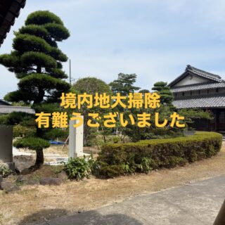去る７月26日日曜日、檀信徒様有志により境内がキレイになりました
改めて、御礼申し上げます❤️

連日40度近い気温だったにも関わらず、少しだけ気温が落ちた様な気がしました
ご先祖様達がその様に導いてくれたのかと、思いました

月末から休む暇もなく、21日まで駆け抜けて行きます

その中には、長男に次男の誕生日というイベントごともありますが、大きく成長してくれている姿には忙しなくしてる私には気付かない所です

その日だけは、少しでも子供と向き合いたいと思ってます

お盆の時期まで、もう暫し時間がありますが、

暫し、草よおやすみ下さい‼️

と言いたい所ですが、年々体力が落ちてきてるので諦めます

どうぞ、穏やかにお盆をお迎え下さい‼️

#春日井市
#寺院
#境内地
#掃除
#お盆